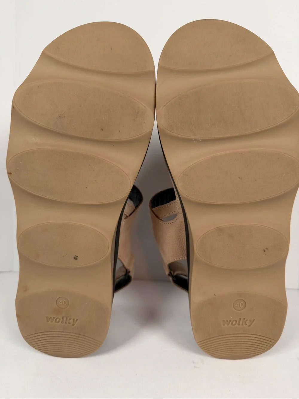 Wolky Sandals Womens Medusa Slingback Beige Leather Hook And Loop Size 40 US 9